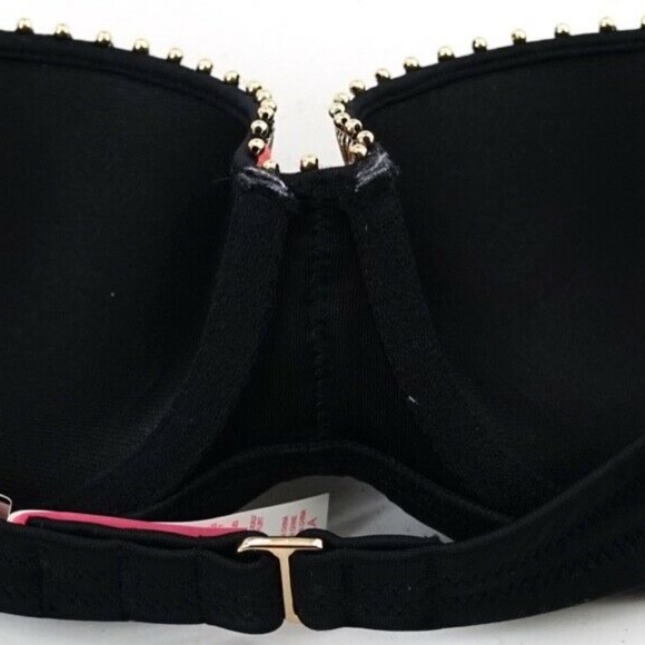 Victoria's Secret Black Embellished Flirt Bandeau Swim Top - Picture 2 of 2